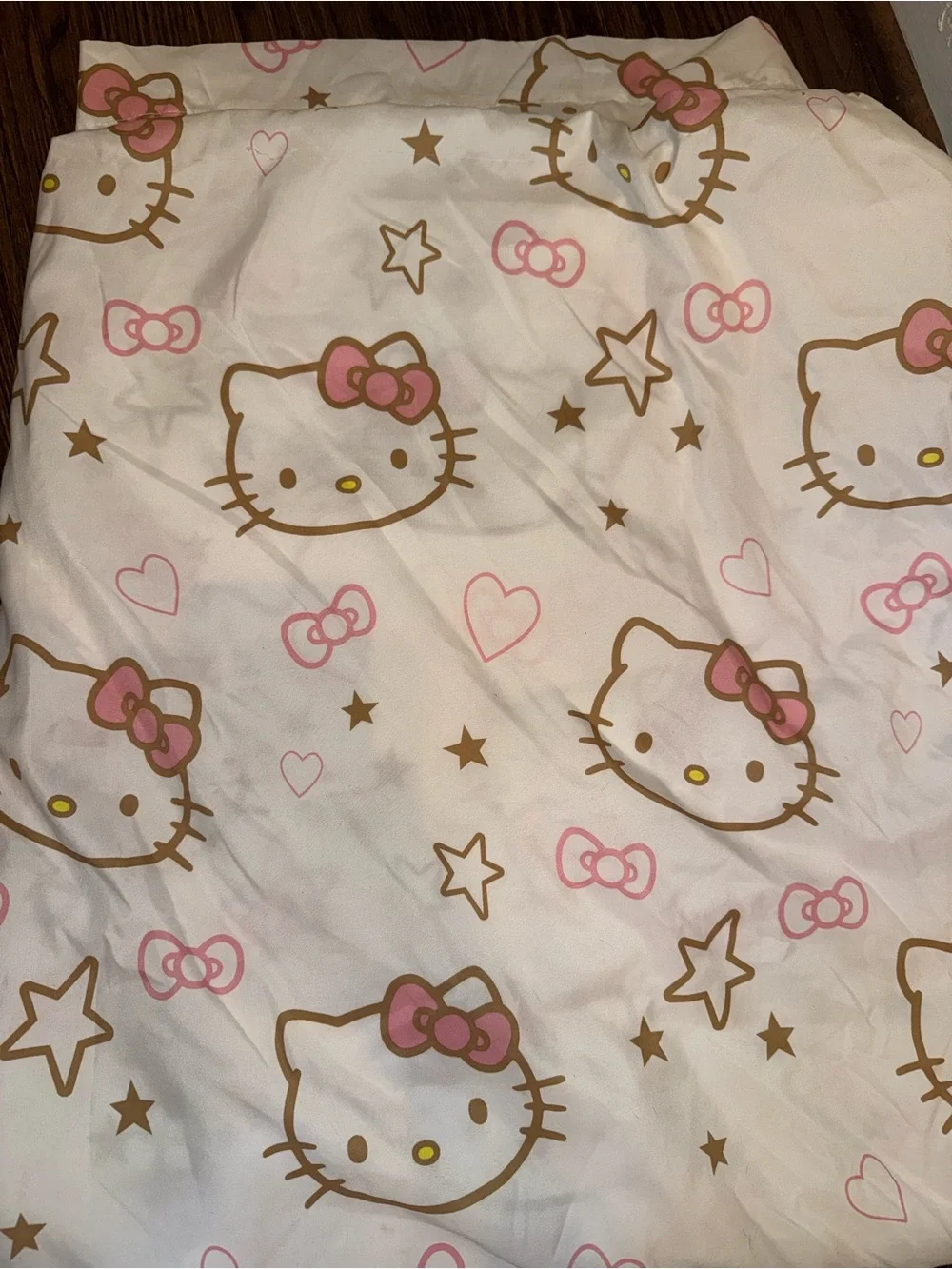 Hello Kitty Pink, White & Gold Kids QUEEN size sheet set